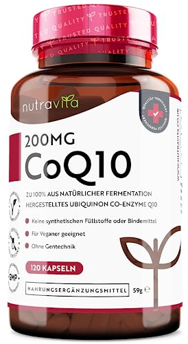 Coenzym Q10 200mg - *PREISTRÄGER 2021-120 vegane Kapseln (Vorrat für 4 Monate) - Hochwertiges Q10 aus pflanzlicher Fermentation - Laborgetestet in Deutschland - Hochdosiert