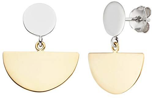 Jobo Damen-Ohrhänger aus 925 Sterling Silber Bicolor vergoldet