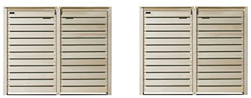 Mülltonnenverkleidung Holz 240L Natur mit Rückwand vormontiert Müllcontainer Mülltonnenschrank Mülltonne Mod.Hamburg (4 Tonnen)