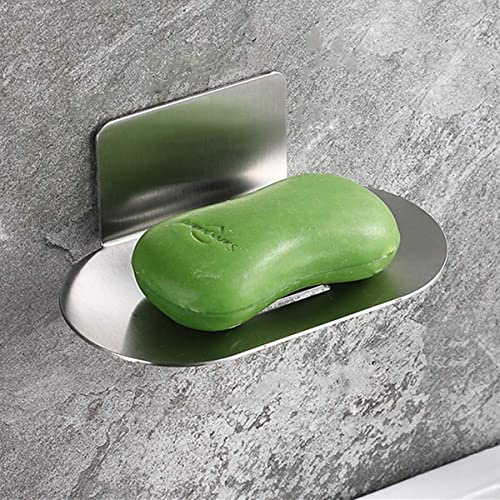 Melairy Selbstklebende Seifenhalter Edelstahl Seifenkorb WC Seifenablage Wand Montage ohne Bohren für Badezimmer Küche Schwämme Bürsten Seife Gebürstet