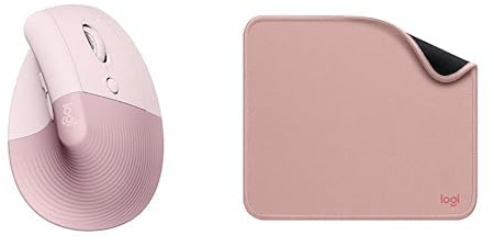 Logitech Lift Souris Ergonomique Verticale, Sans Fil, Bluetooth ou récepteur USB Logi Bolt + Mouse Pad - Studio Series, Tapis de Souris d'Ordinateur