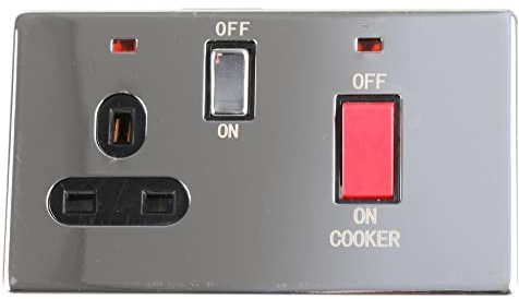 1 interrupteur de cuisinière/prise P/chrome, interrupteur et prises de courant 45 A