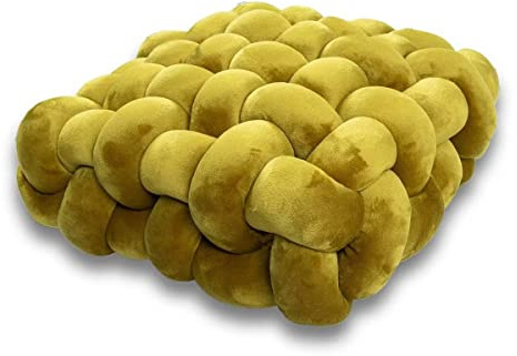 Aocase Dekoratives Dekokissen Knotenkissen Pillow Square Woven Chair Cushion Solid Color Cushion Sofa Back Plush Pillow Decorative Bay Window Cushion car Cushion,Green,40×40×12CM