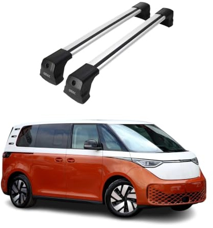 OMAC Dachträger für VW ID. Buzz 2022-2026 Aluminium Silber 2 Stangen | Abschließbar, Querträger, Grundträger