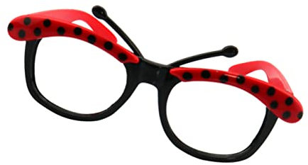 Diyfixlcd Lustige Partybrille Partyzubehör Neuartige Party Festival Brille Make-up Brille Tanzparty Brille Marienkäfer Rot Set Lustige Brille für Geburtstagsparty