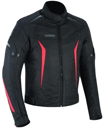 outletMOTARD Giacca Moto Uomo 4 Stagioni, Omologata CE, Riflettente, Impermeabile e Traspirante, Protezioni Schiena e Gomiti Incluse, Sicurezza e Comfort Tutto l’Anno
