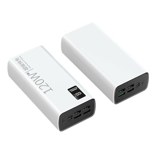 3/5/80000 MAh Power Bank 120W Carga Rápida 100% Cargador De Batería Portátil De Capacidad Suficiente (Size : White 30000mAh)