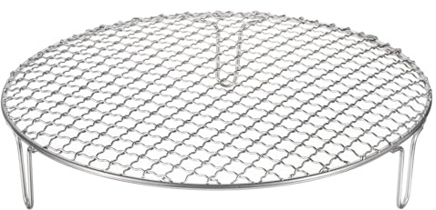 sourcing map Round Cooking Rack 11-inch Stainless Steel Cross Wire Barbecue Grill Net with 50mm Legs for Cooking Baking Steaming BBQ