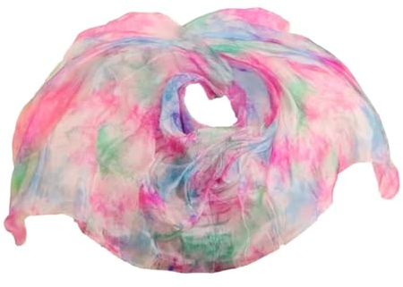 Bauchtanz Seidentuch Seide Bauchtanz Requisiten Schleier Frauen Tanz Zubehör Schleier Handgefärbt 200/250cm Bauchtanz Schleier Bauchtanz Tuch (Color 1-01, Size : 250x114cm)