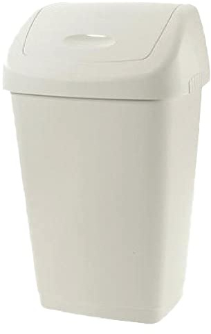 1PEZZO BIDONE IMMONDIZIA 'GRACE' Lt 50 - cm 40,5 x 32 x h 65,5 talpa/bianco