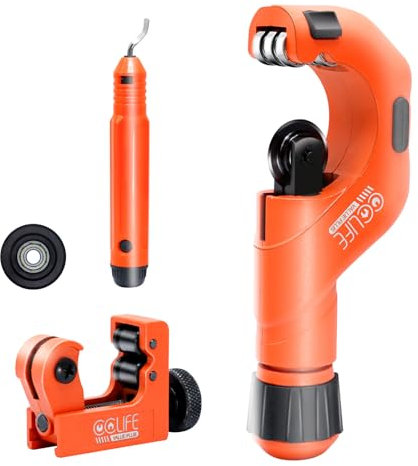 CCLIFE Rohrschneider Set 4tlg 5-50 mm und 3-22 mm, mit Entgrater, multifunktionale Rohrschneidemaschine für Kupfer, Aluminium, Edelstahl und Kunststoff