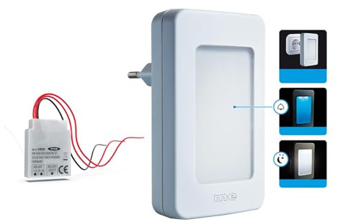 m-e Bell 5565 Funk Klingel Weiterleitung, Einbau in Klingelleitung oder Gehäuse Türklingel Erweiterung auf Funkempfänger (Funk Converter + Klingel (Nachtlicht)