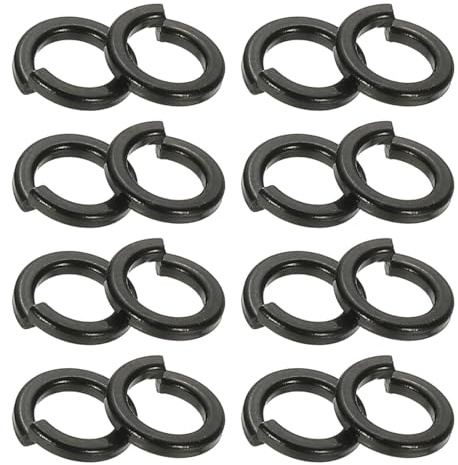 PATIKIL Rondelles Grower M5, 180pcs Rondelles Grower 304 Acier Inoxydable Rondelle Verrouillage Revêtement Zinc Noir pour Vis Boulons Écrous, 5mm x 8mm x 1.5mm