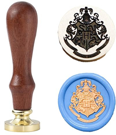 Ychostamp Sello de cera – Sello de cera redondo de la academia de magos – 3,5 cm – Insignia de escuela de brujería y magia para invitaciones de fiesta, cartas, manualidades