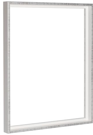 Bildershop-24 Schattenfugenrahmen Lamia 80x120cm Weiß Grau Antik Selbstmontage Bausatz DIY