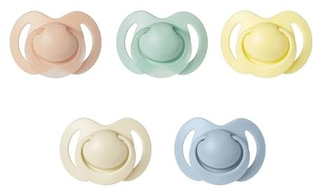 Nuby Chupete para bebé | Silicona suave y flexible | Lote de 5 | 6-18 meses