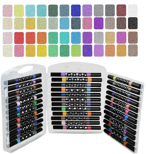 Ziyonix 72 Colori Marcatori di Vernice Glitterata, 36 Confezioni di Penne di Vernice Metallica a Doppia Punta Pennarelli Metallici Brillanti Marker per la Creazione di Biglietti Artigianato Fai da Te