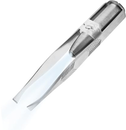 Pince à épiler éclairée - Lumière LED - Pour cils et sourcils - Outil de maquillage cosmétique pour les poils indésirables du visage - Pour homme et femme