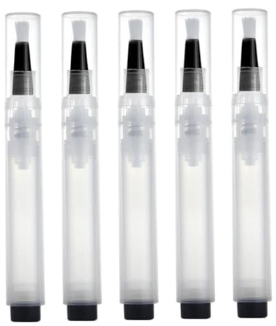 Fillable Touch up Paint Pen Brush, 5PCS 6ml Visible Paint Touch up Pen, Portable Refillable for Walls, Wood Floors, Cabinets, Windows, Doors.