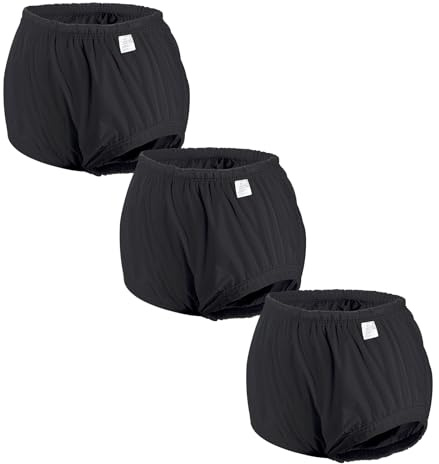 Carer Lot de 3 Couvre-couches pour Adulte Sous-vêtement | Anti-fuites pour Incontinence Imperméable Sans Bruit Lavable Réutilisable Culotte Plastique Unisexe Noir Taille XL