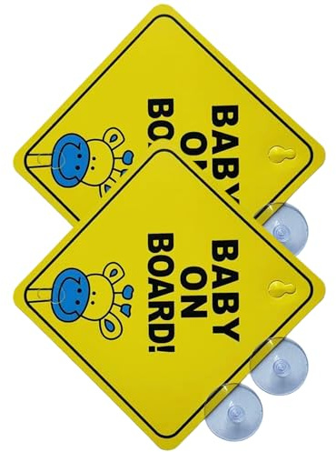 2 x abnehmbare, reflektierende Fahrzeug-Aufkleber, wasserdichtes Design, Auto-Warnschild für Nacht, Familie, Reisen, Baby-Autoaufkleber für Familie