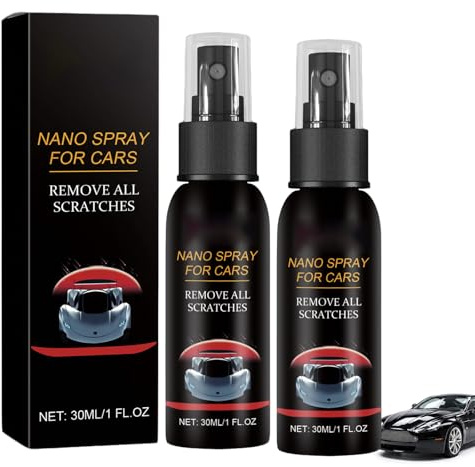 Recubrimiento de Vidrio para Auto, Spray Nano Cerámico Antirayones, Recubrimiento Rápido, Spray Abrillantador y Protector, Nanospray Auto con Efecto Hidrófugo y Brillante (2 Piezas)