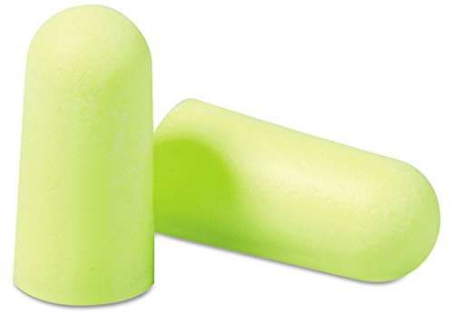 3M Ear Plugs, E-A-Rsoft Yellow Neons 315-1250, 200 Pair of Disposable Earplugs, Pairs Individually Wrapped, Regular Size, Uncorded, 33 NRR, Tapered Cylinder Shape, Slow Recovery Foam