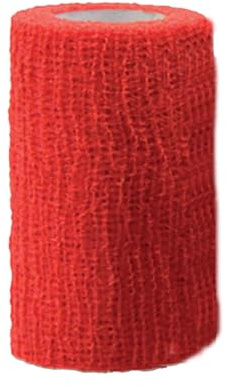 Previs - Previcoesiva XL, Farbige Kohäsive Elastische Binde, Rot, Größen 4 m x 6 cm, Packung mit 10 Stücken.
