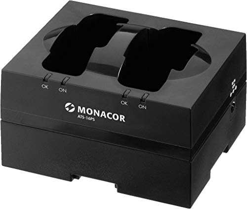 MONACOR ATS-16PS Intelligente PWM-Schnellladestation, 2-Fach, für ATS-16-Serie, schwarz