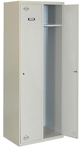 Simon Rack Taquilla Vestuario Metálica, 2 Puerta, Incluye Llave, Profesional, 1800x600x500 mm, MONTADA, Gris - Simonlocker
