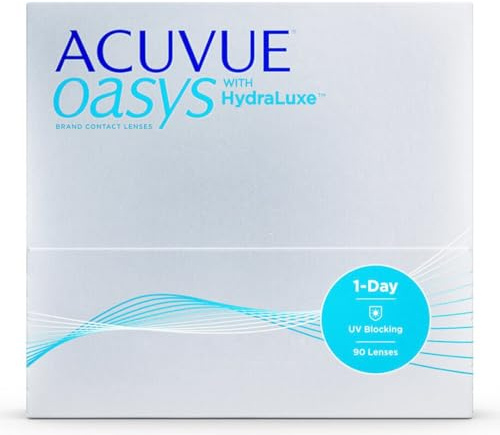 ACUVUE OASYS 1-Day Tageslinsen helfen das Gefühl von müden & trockenen Augen zu reduzieren – Tageskontaktlinsen mit -2,75 dpt und BC 9 – UV Schutz & Komfortables Tragegefühl – 90 Linsen