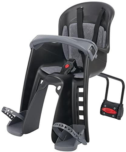 POLISPORT 8632800007 - BILBY JUNIOR FF Vordersitz für Fahrräder mit 26'' bis 29'' Rädern geeignet für Kinder mit einem Gewicht zwischen 9 und 15 kg mit Rahmenverankerung en Color Schwarz/Dunkelgrau