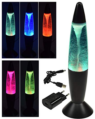 Dekoleuchte TORNADO 37cm LED Beleuchtung und Farbwechsel Betrieb an USB 5V= oder Batterie 3xAA mit Netzteil 5V und Kabel