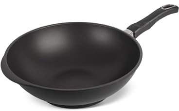 Original Gundel GUSS-WOK, Ø 30 cm, Induktion -Höhe 10 cm, BIOTAN-Oberfläche, PFOA-frei, Rührpfanne mit abnehmbarem Designer-Stiel