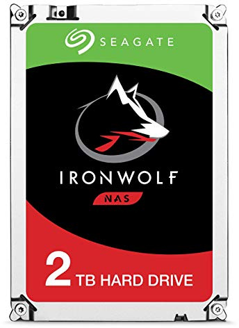 Seagate IronWolf - Disco duro interno de 2TB para sistemas Bay 1-8 NAS (3,5', 5900 RPM, 64 MB de caché hasta 180 MB/s, carga de trabajo de 180TB/año) Plateado (Reacondicionado Certificado)