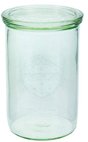 Weck 782 Sturzglas 1050 ml (Hochwertiges Einweck; Einmach Glas mit Glasdeckel; zum Einkochen; Hitzebeständig; Mikrowellengeeignet; Backofengeeignet; Rundrandglas) 6 Stück durchsichtig