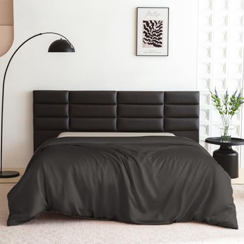 THXSILK 22 Momme Seiden-Bettdeckenbezug – Ultra weich, maschinenwaschbar, langlebig, 100% hochwertige Maulbeerseide King schwarz