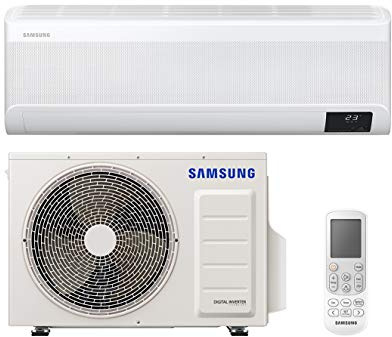 Samsung WindFree Elite, climatiseur monosplit dans pompe à chaleur, 12000 BTU, SmartThings et intelligence artificielle, WiFi, GAS R32, AR12TXCAAWKNEU+AR12TXCAAWKXEU, [Efficacité énergétique A+++/A++]