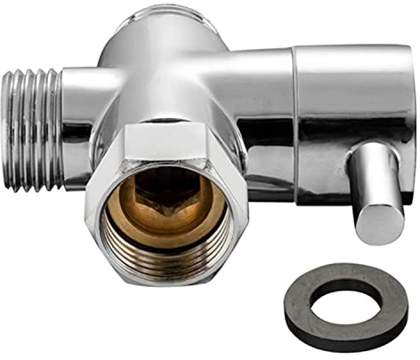 AVAbay Brass T-Valve with Chrome Finish, 3-Way Tee Connector, 7/8 x 7/8 x 1/2 NPT, T-Adapter for Handheld Bidet Sprayer