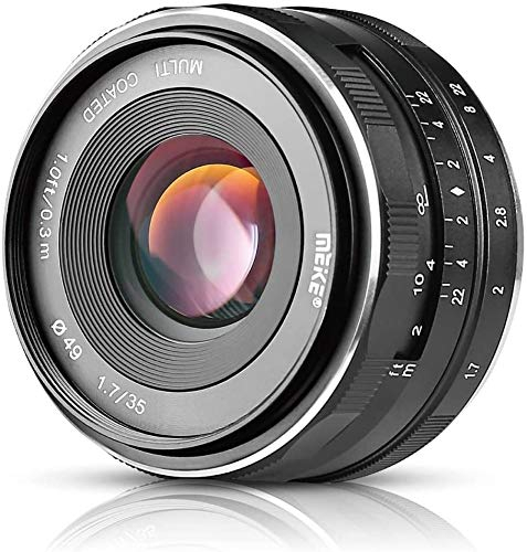 Meike Objectif fixe 35 mm F1.7 avec grande ouverture pour Canon EF-M EOS M1 M2 M3 M5 M6 M10 M100