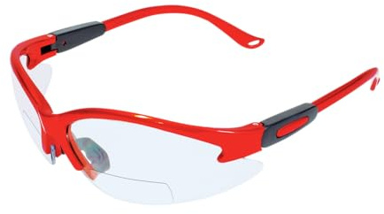 SPITS EYEWEAR Cougar Bifocal Safety Glasses (Magnifier: 1.75, Frame Color: Red)