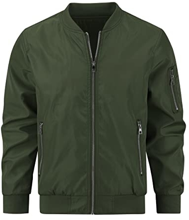 YOUTHUP Giacca Leggera da Uomo Giacche Estive Casual Bomber Maniche Lunghe Giacca Sportiva