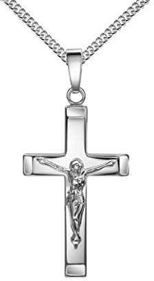Kruzifix Kreuz-Anhänger Silberkreuz Jesus Christus Kettenanhänger 925 Silber mit Halskette Länge wählbar.