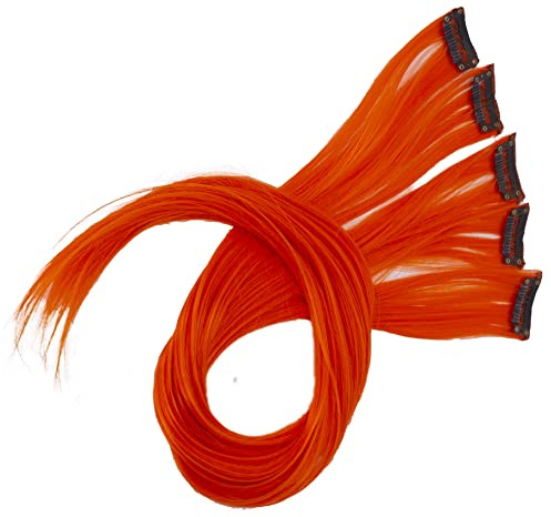 CAISHA 5er 60cm Clip in Extension Haarverlängerung Haarteil Orange BST110