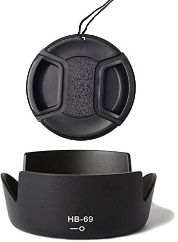 Gegenlichtblende HB-69 und 52 mm Objektivdeckel, kompatibel mit Nikon D5300 D5200 D3200 Kit AF-S DX 18-55 mm F/3.5-5.6G VR II Objektiv