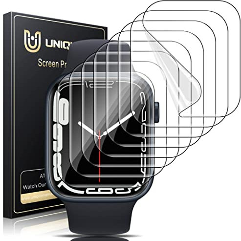 UniqueMe für Apple Watch Series SE3/SE2/SE/6/5/4 40mm Schutzfolie - 8 Stück, Flexible TPU, für iwatch 40mm Displayschutz, Blasenfreie, Weich HD Klar Displayfolie, Volle Abdeckung, Anti-Staub