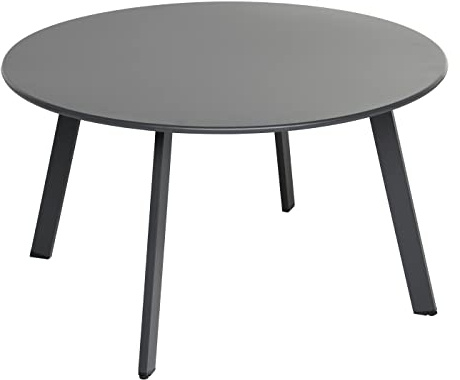 Dehner Kaffeetisch Lian, ca. Ø 70 cm, Höhe ca. 40 cm, Stahl, pulverbeschichtet, grau | Stahl, pulverbeschichtet