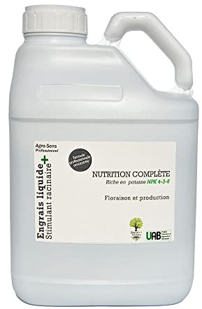 Agro Sens Engrais Liquide spécial Fleurs et Fruits 4-3-6 avec Stimulant racinaire - 5 litres