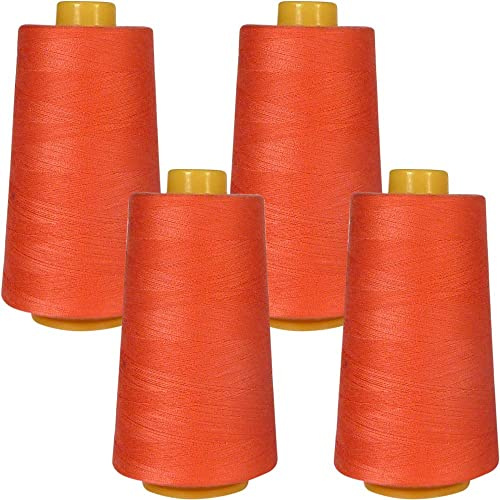 Superpunch Nähgarn, Polyester, 3000 m, SuperSew, Quilten, Overlockgarn (4 Stück, Koralle 1062)