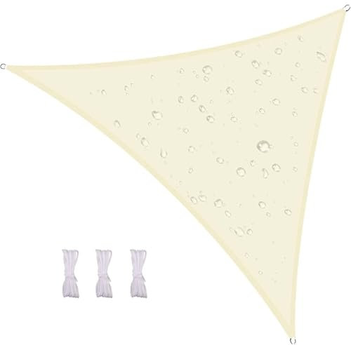 Amunpitic Tenda a Vela Ombreggiante Triangolare 2x2x2m, Telo Parasole Tenda da Sole Esterno in Oxford Anti-UV, Tendalino per Giardino Balcone Terrazza Campeggio, Permeabile all'Aria e all'Acqua